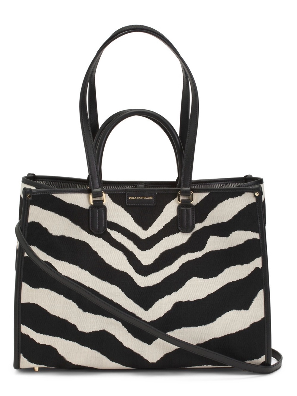 Viola Castellani Black & White Zebra Canvas Tote